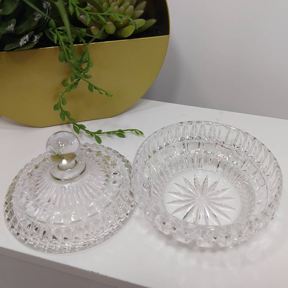Crystale D'adriana Lead Crystal Lidded Candy Dish - Picture 3 of 6